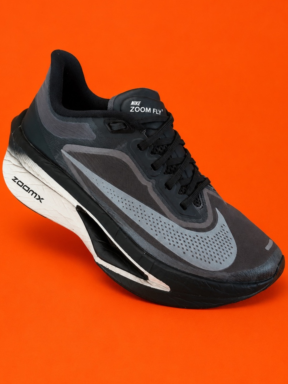 Nike zoom fly 6 running shoes size 7 black white light smoke gray with box